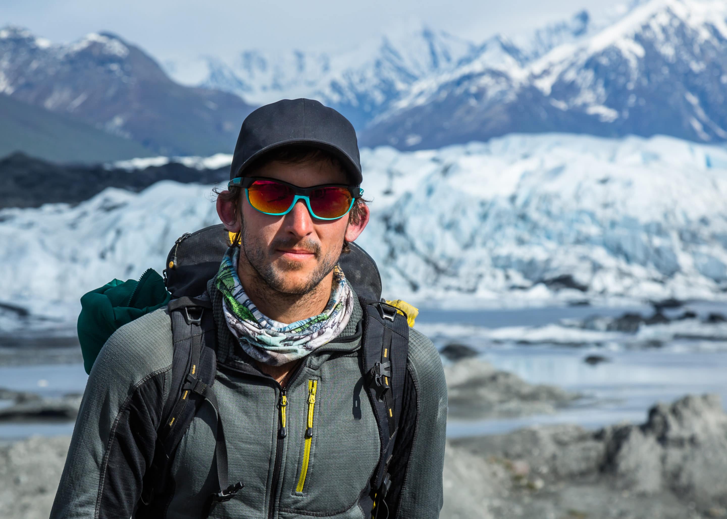 Mountaineer with hiking shoes